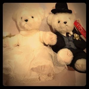 New Wedding Bears Bride & Groom Dolls Russ Lace